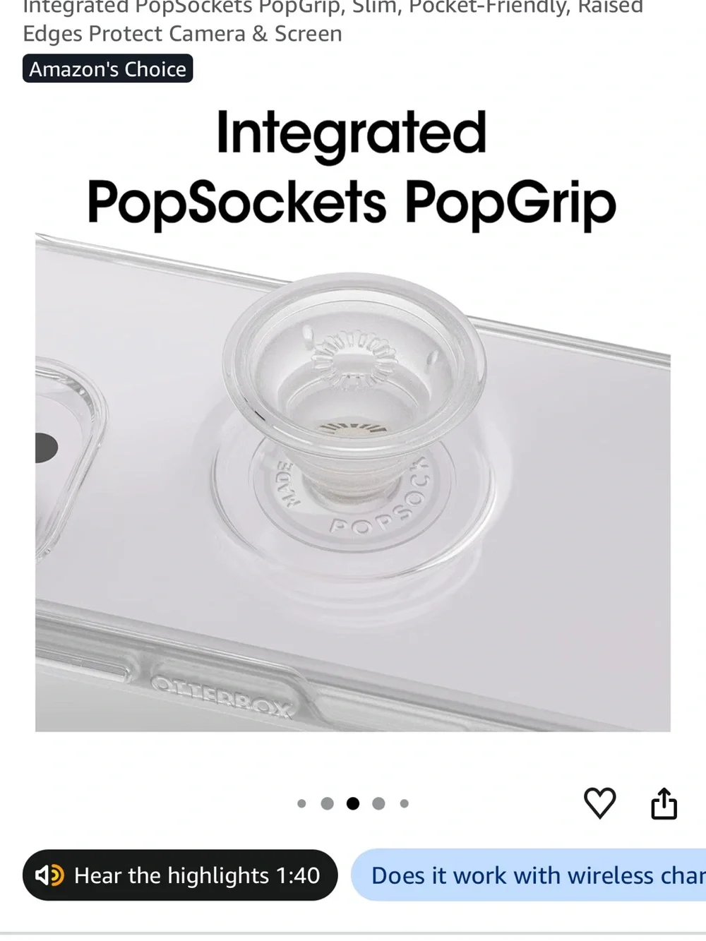 Otterbox iPhone 14 Pro Max + Popsocket Symmetry Series Clear Case